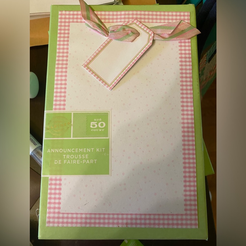 1x Set 50 Gartner DIY Pink Gingham
Baby Shower Invites Birth
Announcements